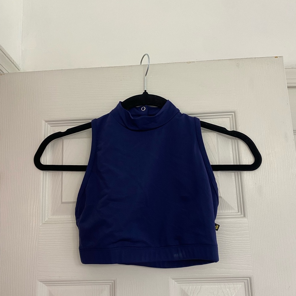 NWOT Mariia Crown - M2 High Neck Crop Top - Color: Navy Blue
